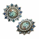 Серьги-клипсы "Лазурные сны" с эмалью и кристаллами Swarovski от Michal Negrin - изображение 1