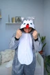 Піжама кігурумі My Kigu Чоловіча Хаскі з язиком Сірий розмір M 155-165 см (21068411) - зображення 2