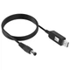 Кабель питания для роутера/модема USB-DC (2.1x5.5mm) с преобразователем до 12V in box (1m) Black - изображение 1