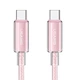 Дата кабель USAMS US-SJ660 Type-C to Type-C PD100W Cloud Series (1.2m) Pink - зображення 1