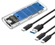 Зовнішня кишеня Dynamode для M.2 SSD NVMe (PCIe)/M.2 SSD SATA combo - USB3.2 GEN2 Type-C Transparent (DM-CAD-SSD09) - зображення 1