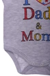 Боди с коротким рукавом интерлок I love mam dad серый 80 см (42975) - изображение 3