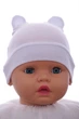 Шапка з вушками кулір Babykroha Ведмедик білий 0м+ (39609) - зображення 1