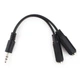 Перехідник адаптер Cablexpert CCA-415-0.1M Mini-Jack 3.5mm - 2* Mini-Jack 3.5mm чорний - зображення 1