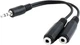 Перехідник адаптер Cablexpert CCA-415-0.1M Mini-Jack 3.5mm - 2* Mini-Jack 3.5mm чорний - зображення 2