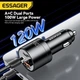 Автомобильное зарядное устройство Essager 120W LED (Type-C 100w + USB 20w) Metall - изображение 5