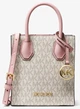 Женская компактная сумка Michael Kors Mercer Extra-Small Logo and Leather Crossbody Bag 15,2*17,1*6,3 см пудровая - изображение 1