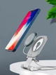 Двусторонняя настольная подставка для телефона 2 в 1 для MagSafe металлическая складная Серая (CSS-002) - изображение 6