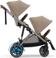 Універсальна коляска для двійні 2 в 1 Cybex e-Gazelle S TPE Almond Beige - зображення 5