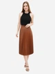 Юбка из искусственной кожи миди осенняя женская EQUILIBRI TEL Skirt KZ M Оранжевая (2299965742591) - изображение 3