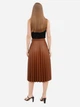 Юбка из искусственной кожи миди осенняя женская EQUILIBRI TEL Skirt KZ M Оранжевая (2299965742591) - изображение 4