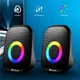 Чорні комп'ютерні колонки Kisonli X7 із підсвічуванням RGB Colorful Light. - зображення 6