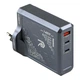 Мережевий зарядний пристрій Remax RP-U106 GaN 140W з сірим корпусом, що надає 1 порт USB та 2 порти Type-C. - зображення 2