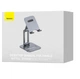 Стандартний пристрій для телефону або планшета Baseus LUSZ000013 Desktop Biaxial Foldable Metal Stand (for Phones) у сірому кольорі, складний та зроблений з металу. - зображення 3
