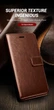 Чохол книжка для iPhone X та iPhone XS магніт хлястик прошита Vintage brown - изображение 4