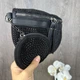 Женская сумка бананка на грудь KIRS с камушками стразами сумочка черная (1398Ч) - изображение 4