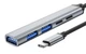 USB хаб/концентратор 5 в 1: 3 x USB 3.0 2.0, 2 x USB TYPE-C 65W PD Док станція Сірий - зображення 2