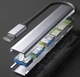 USB хаб/концентратор 5 в 1: 3 x USB 3.0 2.0, 2 x USB TYPE-C 65W PD Док станція Сірий - зображення 7