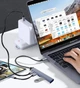 USB хаб/концентратор 5 в 1: 3 x USB 3.0 2.0, 2 x USB TYPE-C 65W PD Док станція Сірий - зображення 8