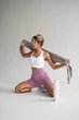 Спортивные женские удлиненные шорты Hot с двойным пуш-ап эффектом и хорошей утяжкой для фитнеса, танцев, йоги M Светло-розовые (MS12000HM) - изображение 10