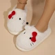Женские пушистые домашние тапочки утепленные с закрытым носком Hello Kitty 35 22,5 см (10302) - изображение 2