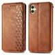 Чехол Deexe Rhombus Wallet для Samsung Galaxy A06 (A065) - Brown - изображение 1