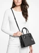 Женская сумка кросс-боди Michael Kors Mercer Medium Logo and Leather Accordion Crossbody Bag 22,2*19*10,2 см черный лого - изображение 3