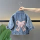 Джинсова курточка для дівчинки Diana Textile, Рожевий бантик, 110 см, Синій - зображення 6