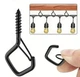 Гачок карабін Athan для кріплення до стіни стелі вішалка шуруп з гаком та клямкою 5 шт Чорний - зображення 1