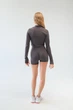 Женский комплект для спорта Soft, grey (топ, шорты, кофта на застежку) - L - изображение 4