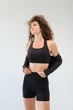 Женский комплект для спорта Soft, black (топ, шорты, кофта на застежку) - L - изображение 5