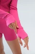 Жіночий комплект для спорту Soft, rose (топ, шорти, кофта на застібку) - XL - зображення 6