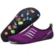Обувь для пляжа и кораллов аквашузы Diving shoes фиолетовый с розовым плоская подошва 36-37 ( 23,5 см ) 204 - изображение 2