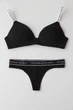 Комплект белья Victoria's Secret T-Shirt Cotton Lightly Lined Wireless Bra Black Set размер 34B+S - изображение 9