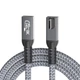 Кабель подовжувач кутовий Type-C – Type-C USB 4.0 Gen2 PD 240W Thunderbolt 4 0.2 м Сірий - зображення 1