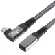 Кабель подовжувач кутовий 90 градусів Type-C – Type-C USB 4.0 Gen2 PD 240W Thunderbolt 4 0.2 м Сірий - зображення 1