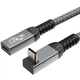 Кабель подовжувач кутовий Г подібний Type-C – Type-C USB 4.0 Gen2 PD 240W Thunderbolt 4 0.2 м Сірий - зображення 1