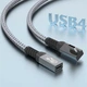 Кабель подовжувач кутовий Type-C – Type-C USB 4.0 Gen2 PD 240W Thunderbolt 4 0.2 м Сірий - зображення 7