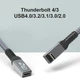Кабель подовжувач кутовий Г подібний Type-C – Type-C USB 4.0 Gen2 PD 240W Thunderbolt 4 0.2 м Сірий - зображення 7