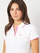 Поло женское U.S. Polo Assn Dot Print Pique Polo Shirt 4969969-ZH00A XS Белое (786660293111) - изображение 4