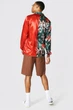 Рубашка Boohoo Tall Satin Palm Print Spliced ​​Червоний L AMM01998 - зображення 2