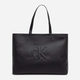 Torba shopper damska duża Calvin Klein K60K612724-BEH Czarna (8720639559695) - obraz 1