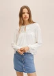Блузка MANGO 27045139-ВЬЕЙРА Белый XS KL0064 - изображение 3