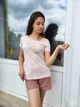 Футболка с надписью Just Married женская Victoria's Secret Пудра А-1152 S (42) - изображение 1