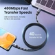 Кабель PD3.1 USB-C 240W UGREEN US535 Type-C для Type-C для швидкого заряджання ноутбука, планшета, телефона 5А 48V Supercharge Space Grey 2m (90440) - зображення 7