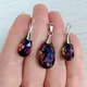 Комплект прикрас Hand Made з яскравими кристалами хамелеонами Swarovski кольору Volcano - зображення 2