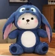 Мягкая игрушка Мишка в костюме Стич 40 см, плюшевый медведик игрушка с капишоном, Синяя - изображение 1