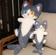 Мягкая игрушка Кот-Акула 50 см, плюшевая детская игрушка-подушка Акула Кот, Синяя - изображение 2