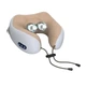 Вибромассажная дорожная подушка, тревел подушка-массажер U-Shaped Massage Pillow, массажная подушка для шеи с USB зарядкой, серый с коричневым - изображение 13
