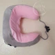 Вибромассажная дорожная подушка, тревел подушка-массажер U-Shaped Massage Pillow, массажная подушка для шеи с USB зарядкой, розовая - изображение 4